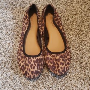 Womens Cheetah Print Ballet Flats